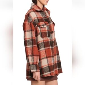 Avec Les Filles Oversized Plaid Wool Blend‎ Shacket Sz Small